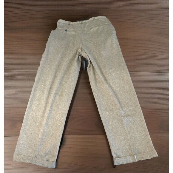 BACHRACH Men's 33 X 32 GRAY Micro Polyester Pleated Front Cuffed Dress Pants - Picture 4 of 8